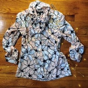 Banana republic tie neck shirt